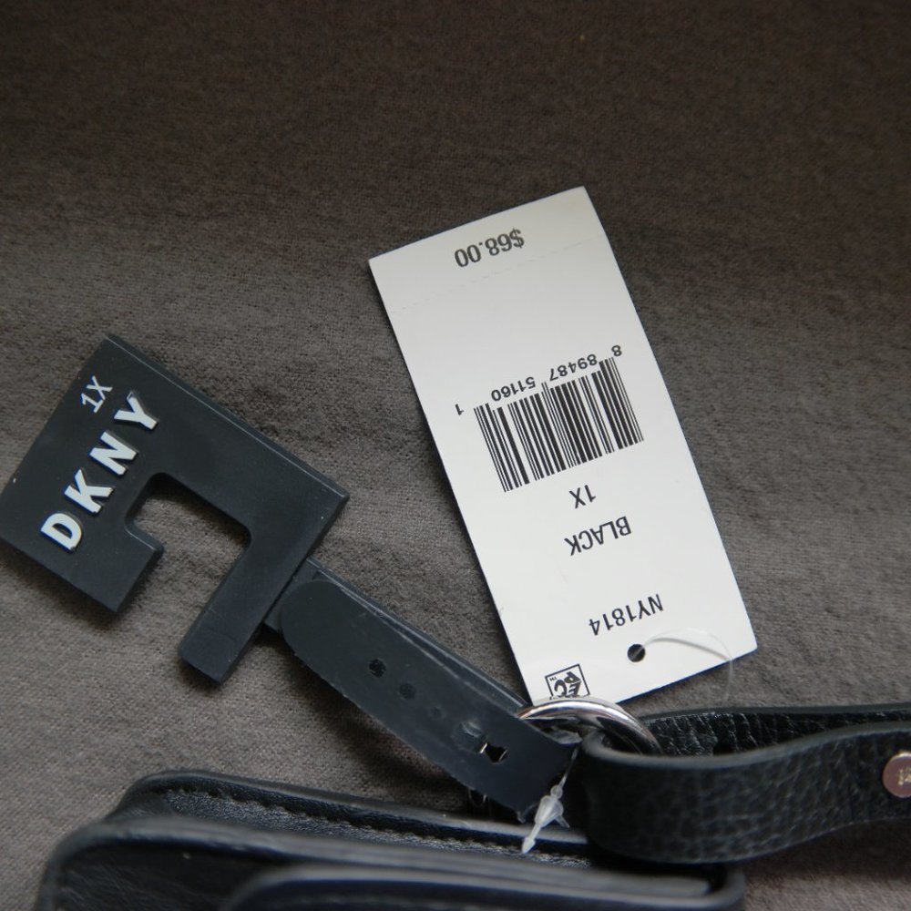DKNY Tilly Black Flap Over Embossed Cross Body Bag - Picture 2 of 5